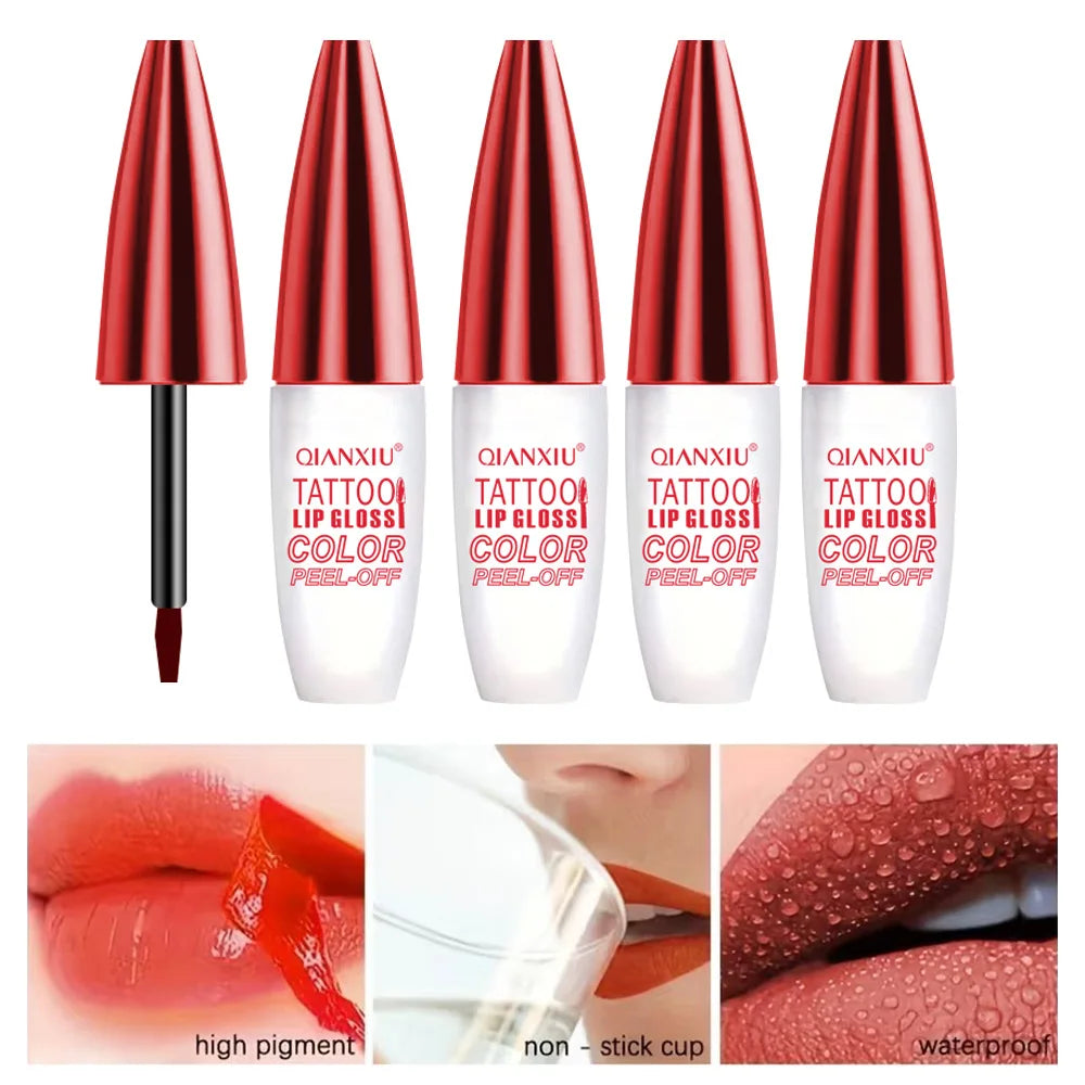 4-Color Peel-Off Lip Gloss | Water-Resistant & Long-Lasting