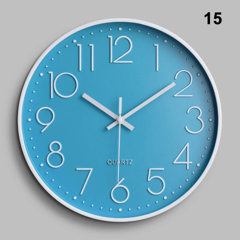 Pointer Display Simple Silent Circular Wall Clock Fashionable Wall Mounted Office Bedroom Clock Home Decoration Peaceful Pleasures Health and Wellness 15