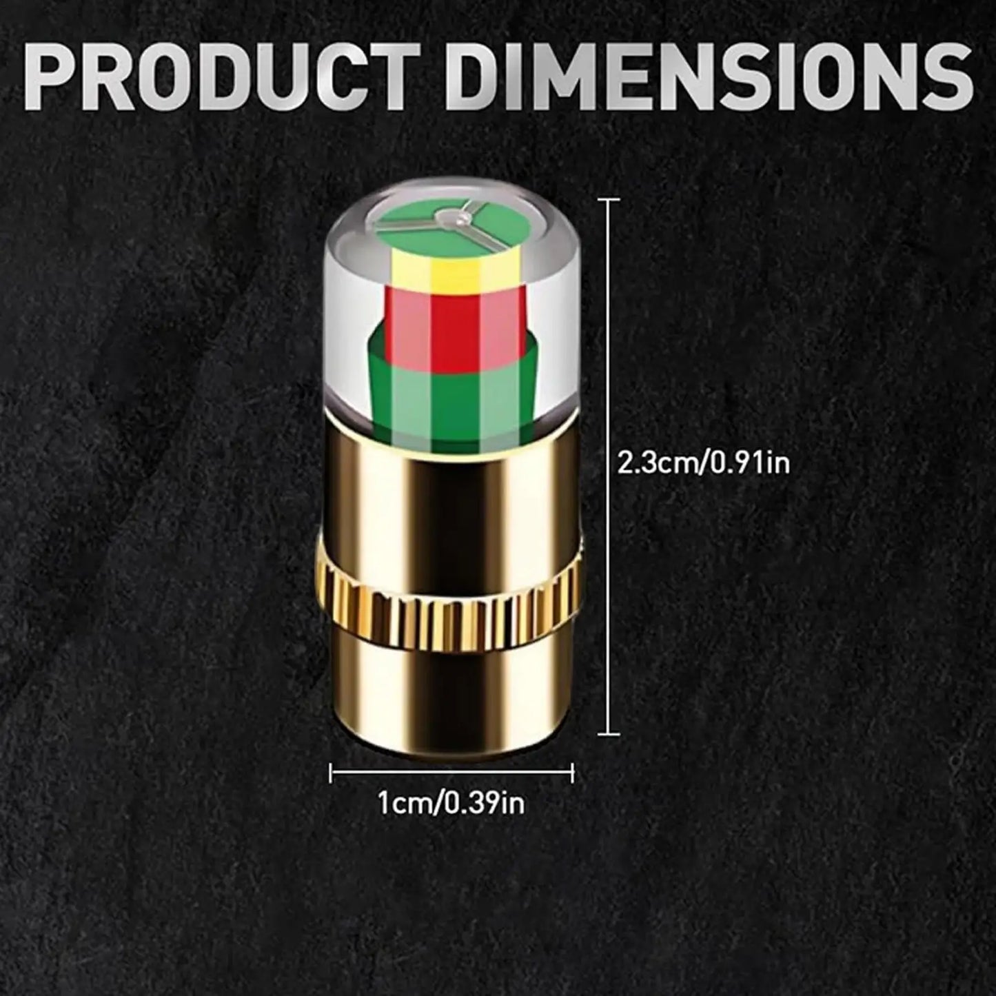 Tire Pressure Valve Stem Caps 4-Pack – Color Alert Indicator