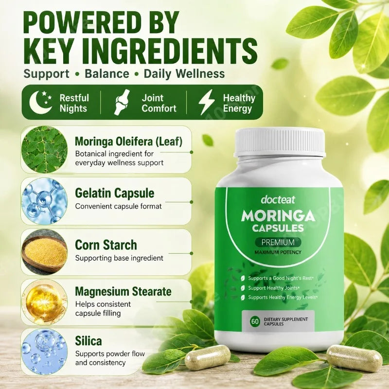 Moringa Capsules – Premium Daily Wellness Support | 60 Caps