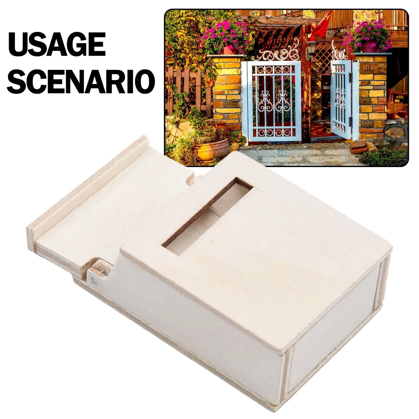 Miniature Wooden Flip Mailbox – DIY Dollhouse Craft Model