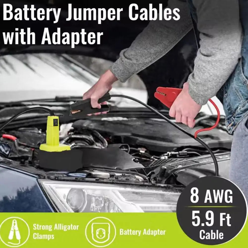 Jumper Cable Adapter for Ryobi 18V Battery | 12AWG 5.9FT