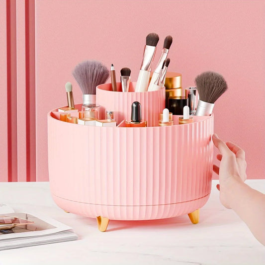 360° Rotating Makeup Brush Holder – 5-Slot Desktop Organizer Makeup Brush Organizer Peaceful Pleasures Health and Wellness
