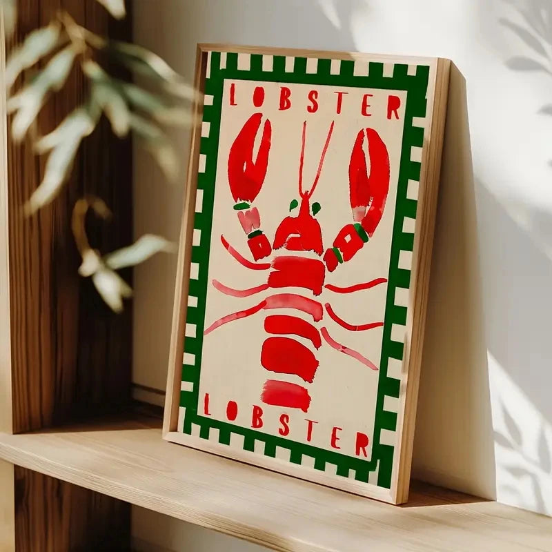 Red Lobster Canvas Wall Art Print | Kitchen & Home Decor