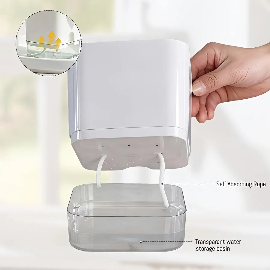 Clear Self-Watering Planter | Wicking Pot with Watering Bottle