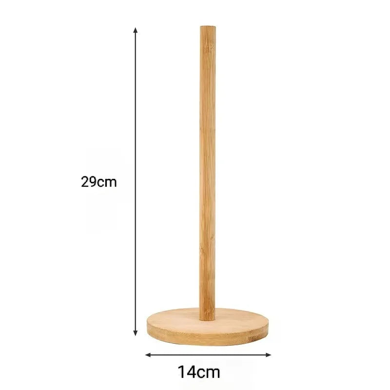 Bamboo Vertical Paper Towel Holder – Freestanding Tissue Rack
