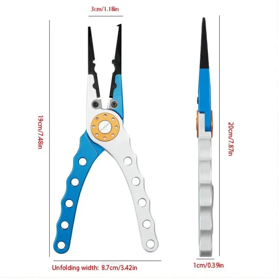 Fishing Pliers Line Cutter Multifunctional Knot Aluminum Alloy Scissors Hook Remover 150g 20CM Fishing Equipment Peaceful Pleasures Health and Wellness