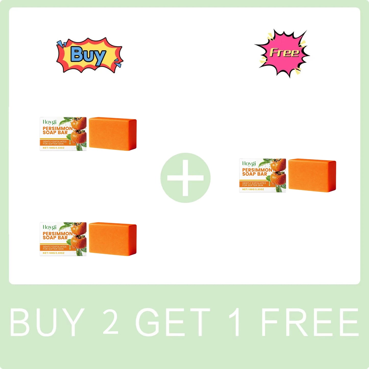Persimmon Soap Bar Gentle Cleansing Skin Purifying and Deodorizing Soap for Fresh Skin Nourishes and Moisturizes Bath Soap 100g Peaceful Pleasures Health and Wellness Buy 2 Get 1 Free