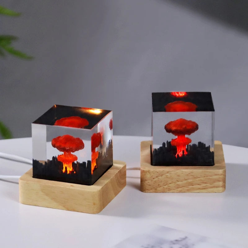 DIY Resin Mushroom Cloud Night Light | Handmade Desk Décor Resin Night Light Peaceful Pleasures Health and Wellness