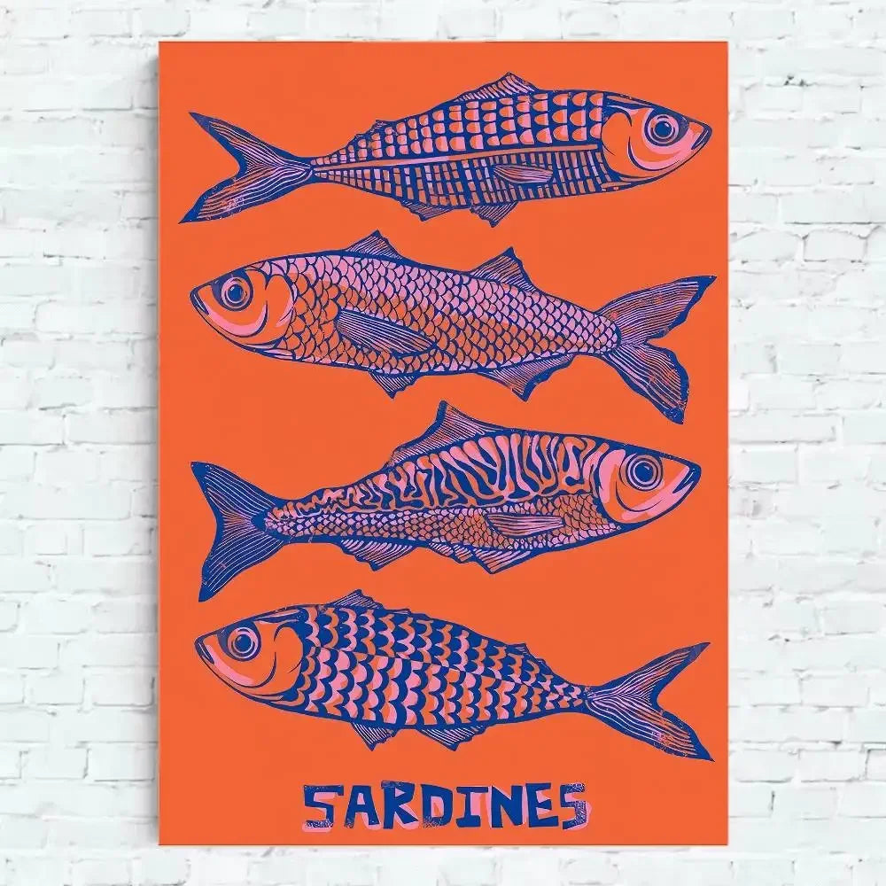 Colorful Ocean Fish Canvas Poster | Unframed Wall Art Print Canvas Wall Art Peaceful Pleasures Health and Wellness