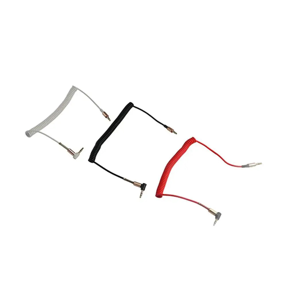 Headphone Cord Speaker Spring Cable Gold-plated Plug Elbow Male To Male Stereo Audio Wire Audio Cable Aux Cable Car Aux Cord Peaceful Pleasures Health and Wellness