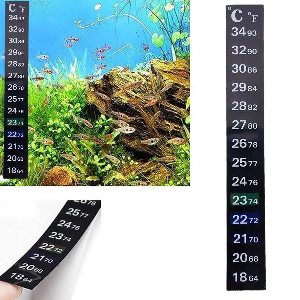 Stick-on Aquarium Temperature Strip for Accurate Readings Peaceful Pleasures Health and Wellness