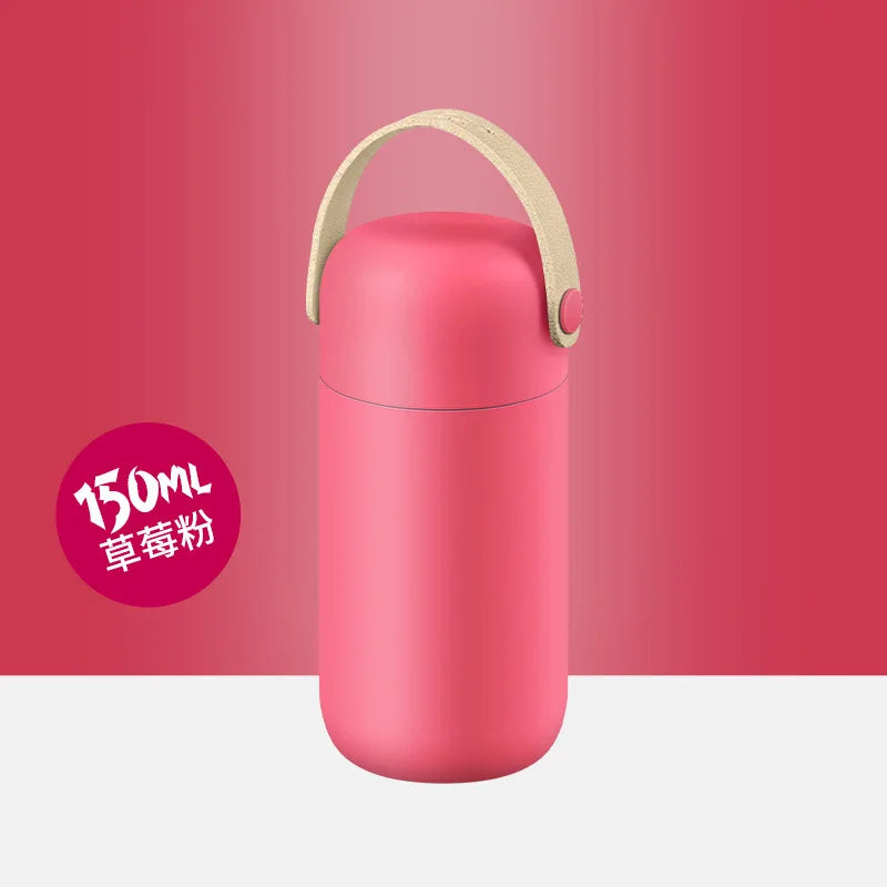 Macaron Mini Pocket Thermos Cup 150ml | Vacuum Insulated Flask Mini Thermos Flask Peaceful Pleasures Health and Wellness Red 150ml