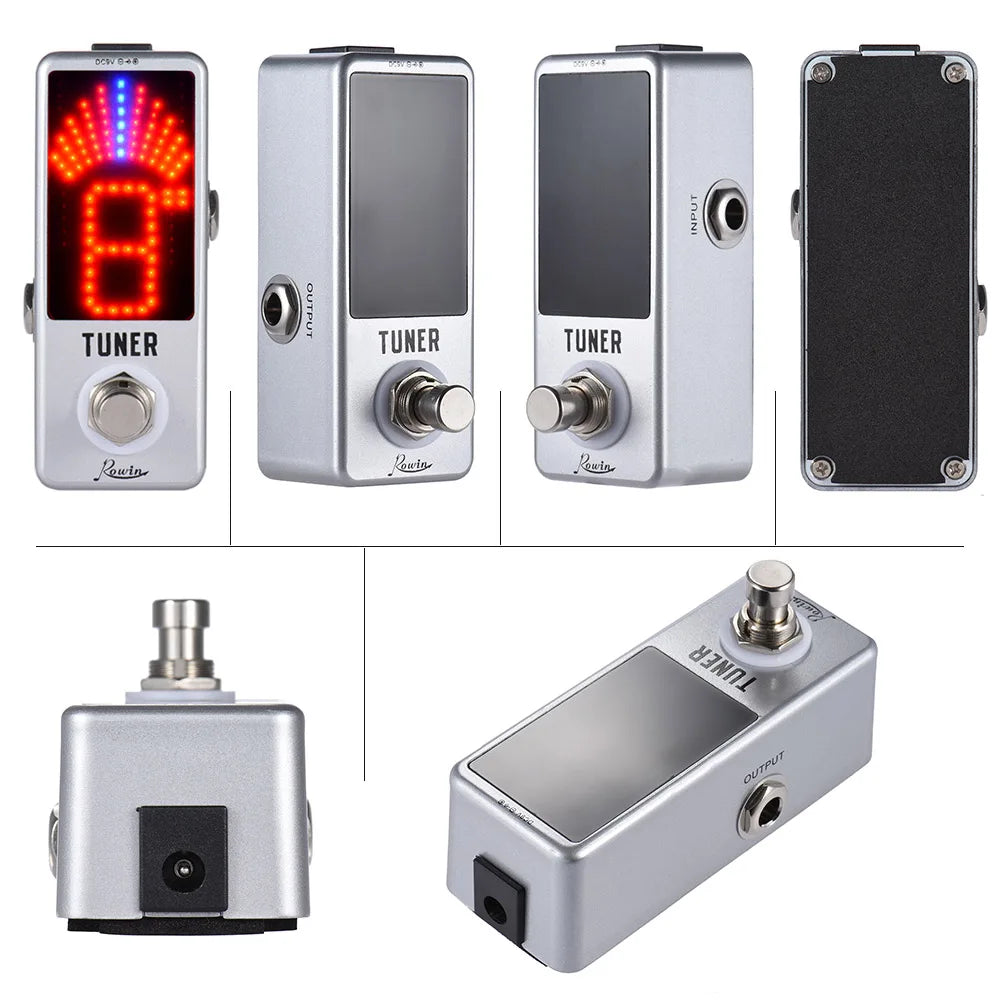 Mini Chromatic Tuner Pedal – LED Display, True Bypass Guitar & Bass