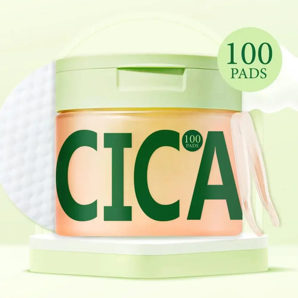 Korean Skincare Set, Centella Asiatica 100pcs Polishing Cotton Pads & NAD+ Anti-Aging Cream, Skin Rejuvenation & Elasticity Peaceful Pleasures Health and Wellness