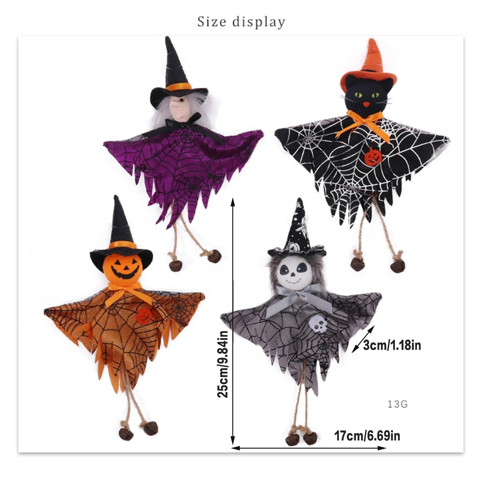 Halloween Hanging Decor Tree Ornaments Pumpkin Ghost Witch Pendant for Home Indoor Outdoor Party Peaceful Pleasures Health and Wellness