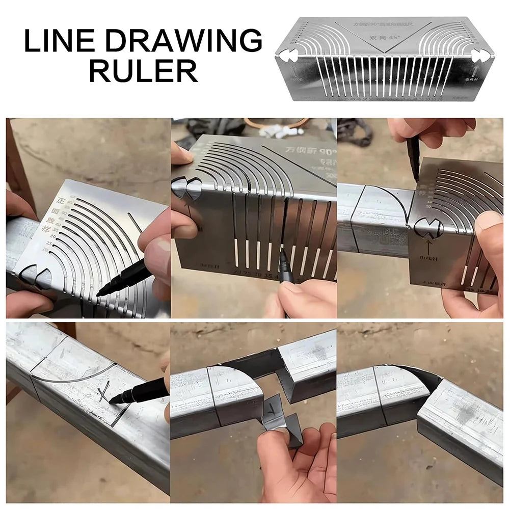 Precision-Flex Angle Arc Marking Tool Metal Fabrication Pipe Saddle Cutting Guide All In 1 Measuring For Welding Metalworking Peaceful Pleasures Health and Wellness