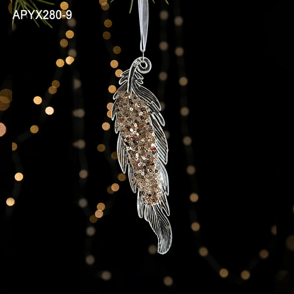 Crystal Acrylic Snowflake Christmas Tree Hanging Ornaments