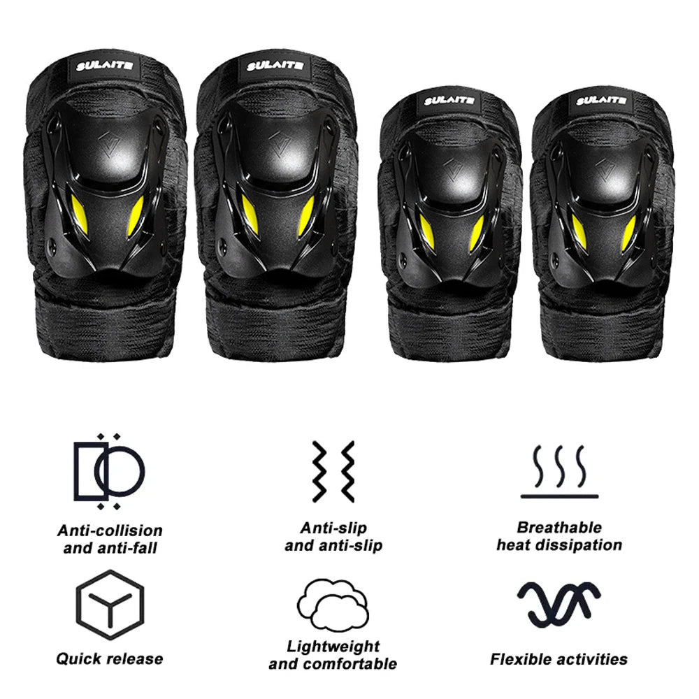 1Pair Electric Bike Motorcycle Motocross Racing Knee Elbow Guards Pads Braces Protective Gear Black Mountain Biking Racing Peaceful Pleasures Health and Wellness