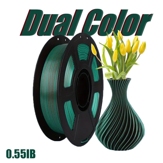 Silk Dual Color PLA Filament 1.75mm Black Green 250g | DINGSUN