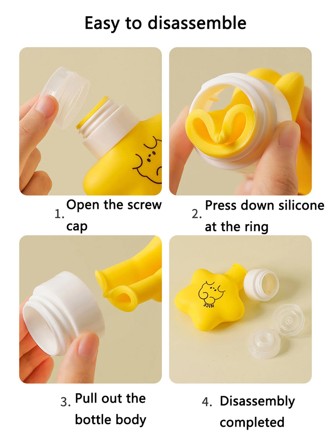 1Pack/3pcs‌ Portable Silicone Travel Refillable Bottles‌ for Shampoo Body Wash Lotion Face Cream are ‌Squeeze-style Containers Peaceful Pleasures Health and Wellness