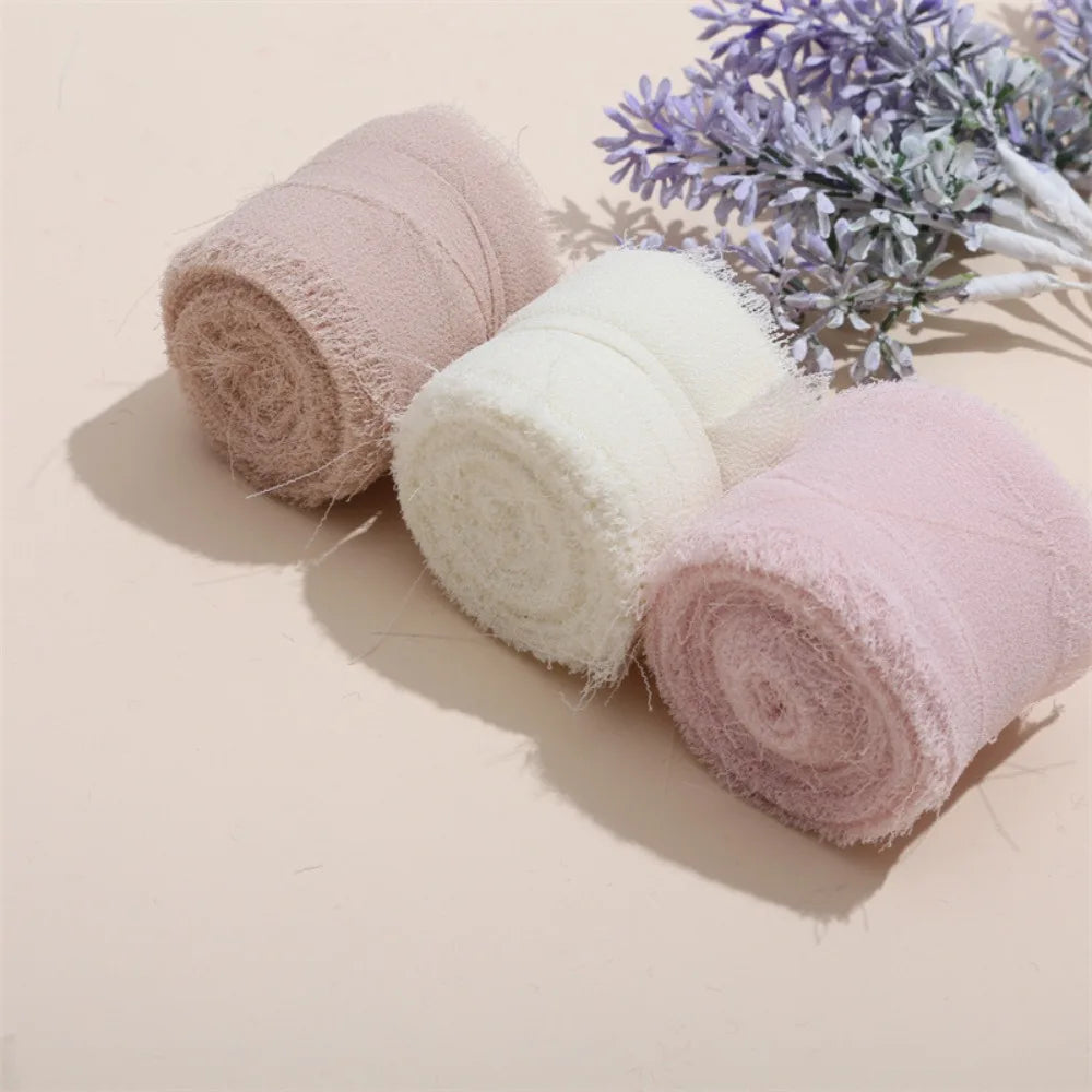3-Roll Fringe Chiffon Ribbon 5m | DIY Wedding & Craft Décor