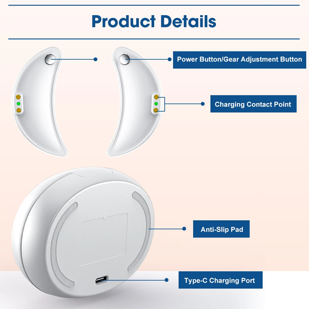 660nm Red Light Eye Massager with EMS Anti-Aging Eye Care Device Reduce Bags & Dark Circles Portable Eye Rejuvenation Pads Peaceful Pleasures Health and Wellness
