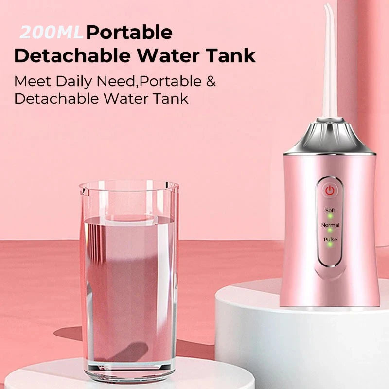 Portable Oral Irrigator Water Flosser Water Jet Tools Pick Teeth Cleaner 3 Modes 220MLUSB Water Tank Teeth Whitening Cleaner Peaceful Pleasures Health and Wellness