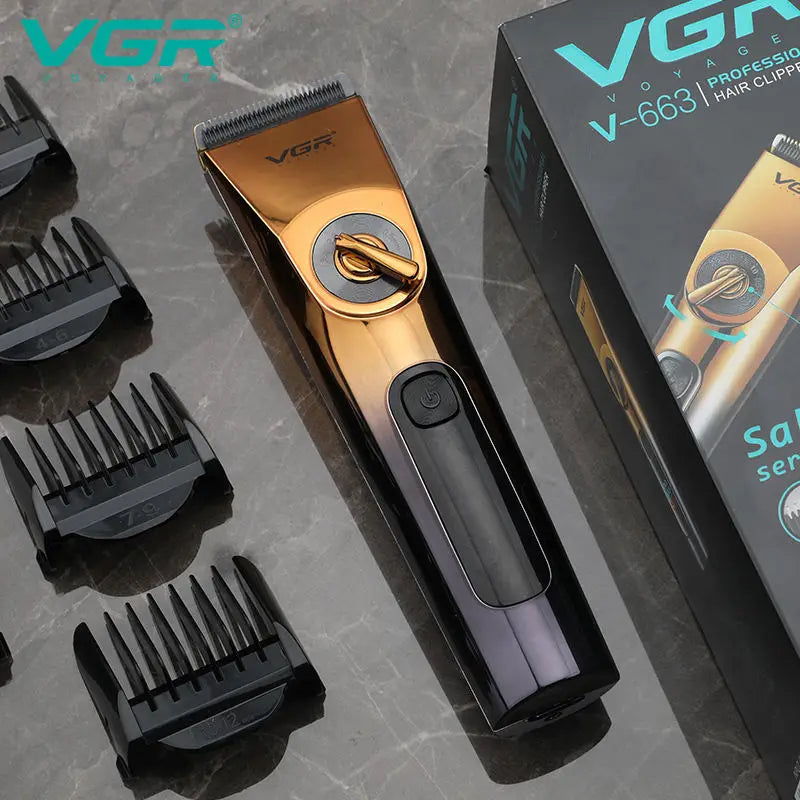 VGR 663 Professional Hair Trimmer Electric Hair Clipper IPX6 Waterproof Haircuts Machine LED Display Barber Trimmer for Men Peaceful Pleasures Health and Wellness