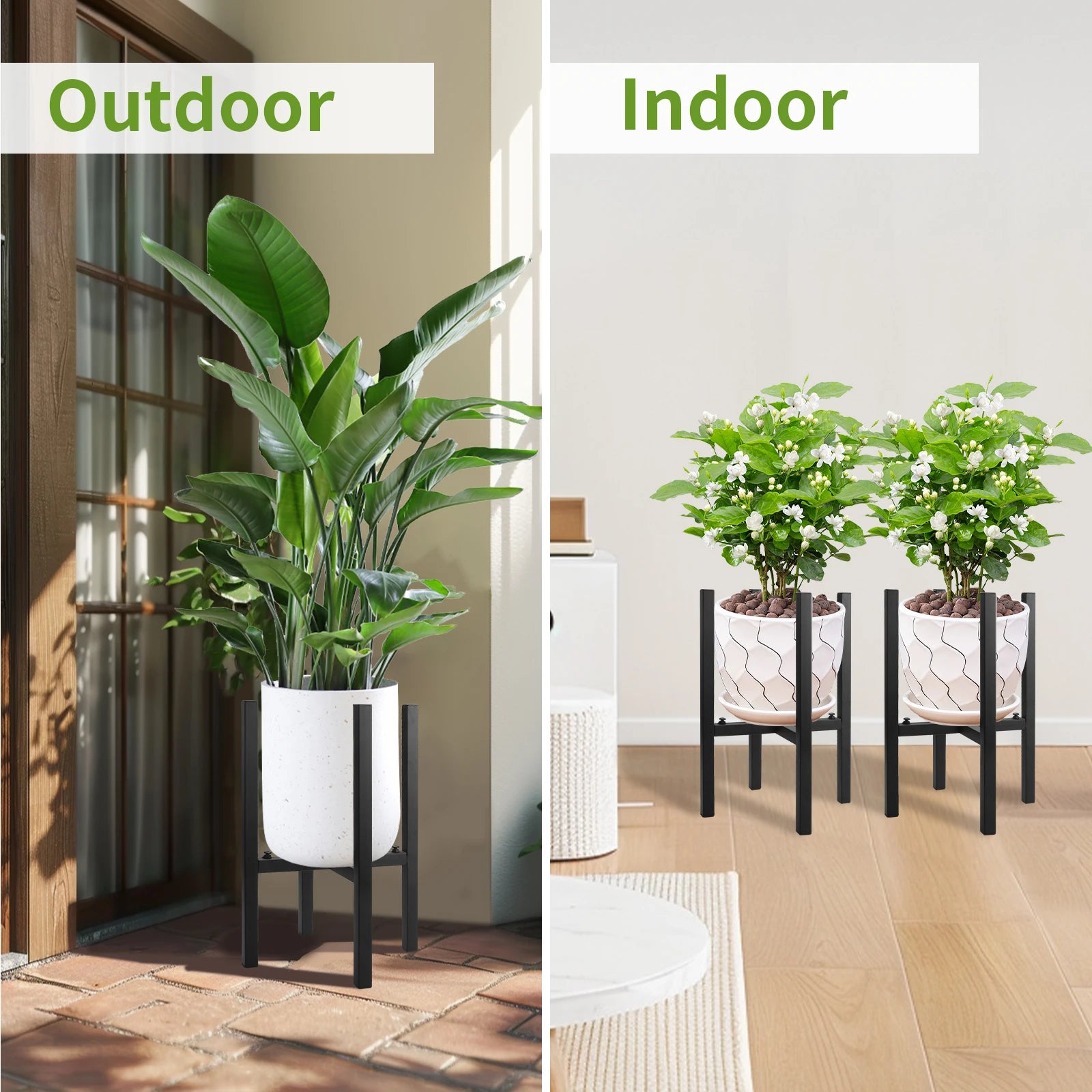 Adjustable Metal Plant Stand Indoor & Outdoor Extension Flower Pot Rack Heavy Duty Modern Balcony Shelf Garden Home Decor Peaceful Pleasures Health and Wellness