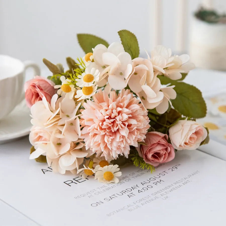 Artificial Chamomile Hydrangea Bouquet – Wedding & Home Décor