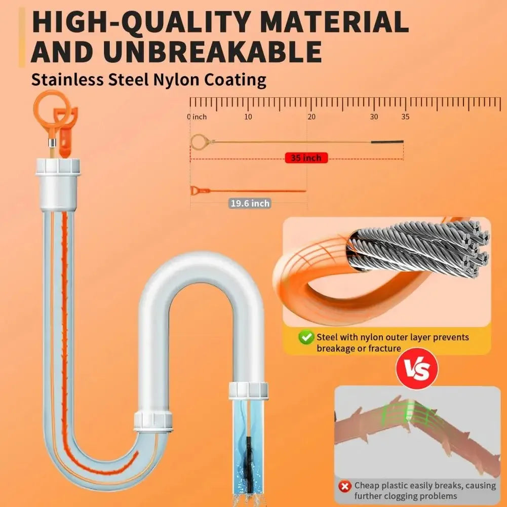 Flexible Drain Pipe Cleaning Brush – Sink, Bathtub & Shower