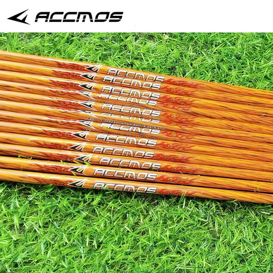 ACCMOS Wood Grain Pure Carbon Arrow Shaft ID4 2 6 Spine 300-1000 Peaceful Pleasures Health and Wellness ID6.2-Sp800-6pcs