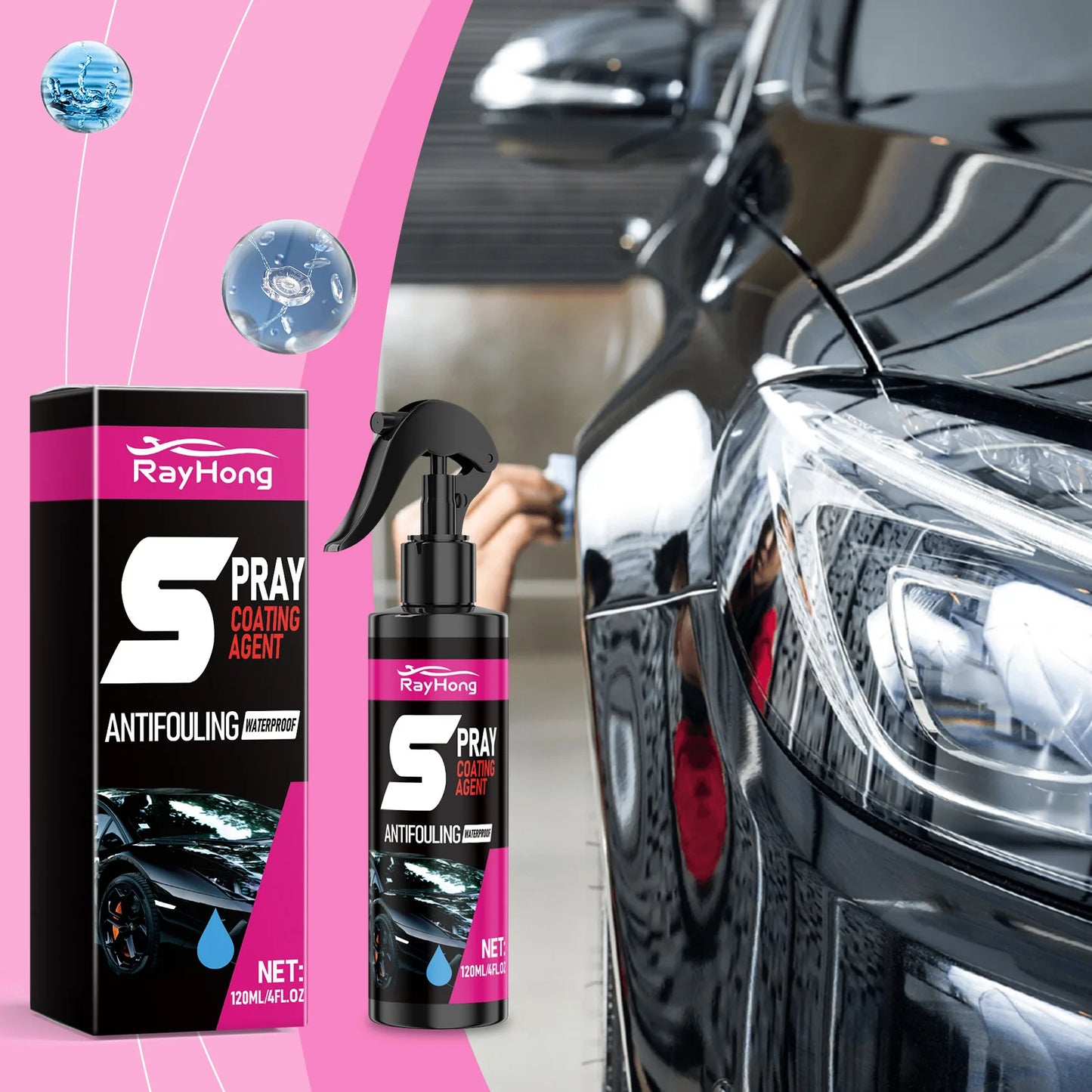 RayHong Car Coating Spray – Antifouling & Brightening 120ml