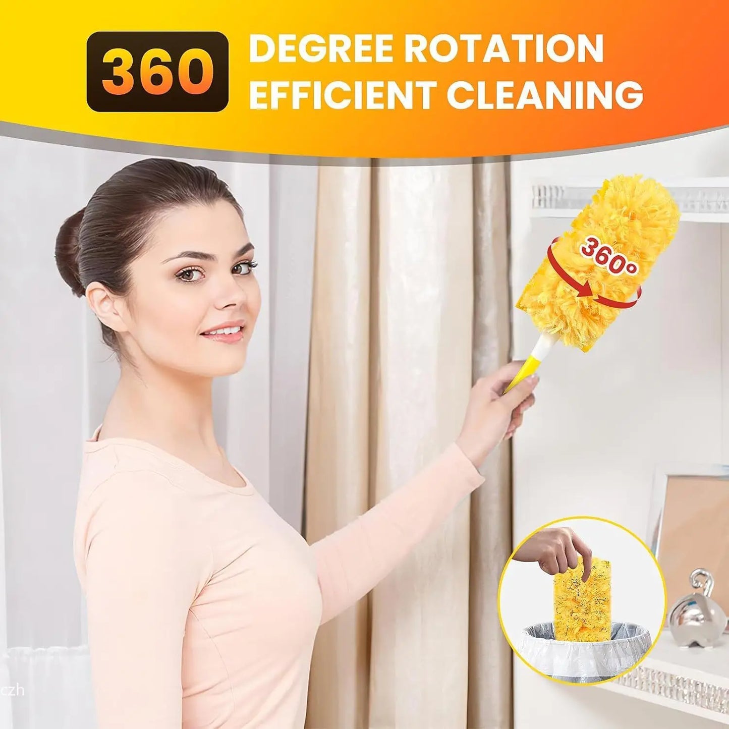 360° Electrostatic Microfiber Feather Duster – Cobweb & Dust Remover