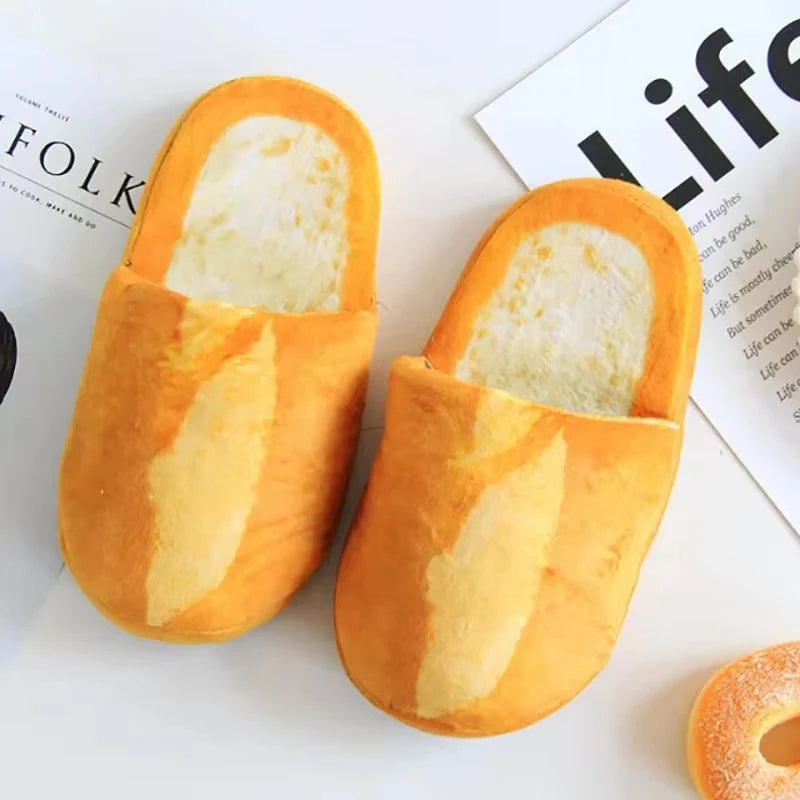 Women's Bread Plush Slippers | Soft Non-Slip Indoor Winter Shoes
