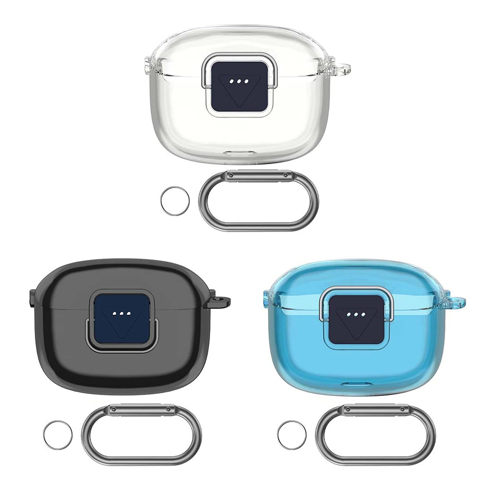 TPU Protective Case with Carabiner Protective Cover Shockproof Protective Shell for Tune Buds 2 Bluetooth-compatible Earbuds Peaceful Pleasures Health and Wellness