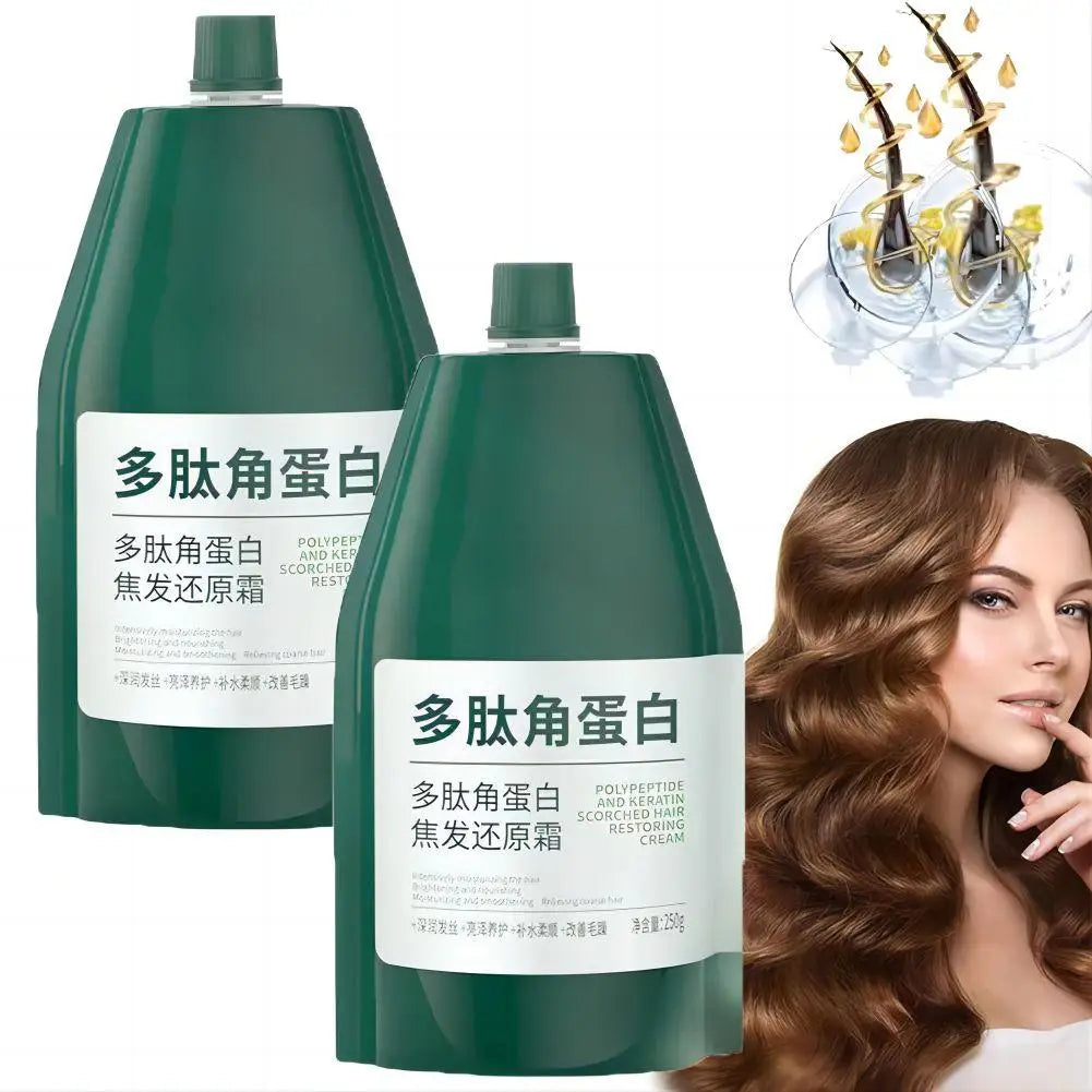 Keratin Polypeptide Hair Mask 258ml – Repair Dry, Damaged & Heat-Treated Hair Restoring Cream Peaceful Pleasures Health and Wellness 1 Pack