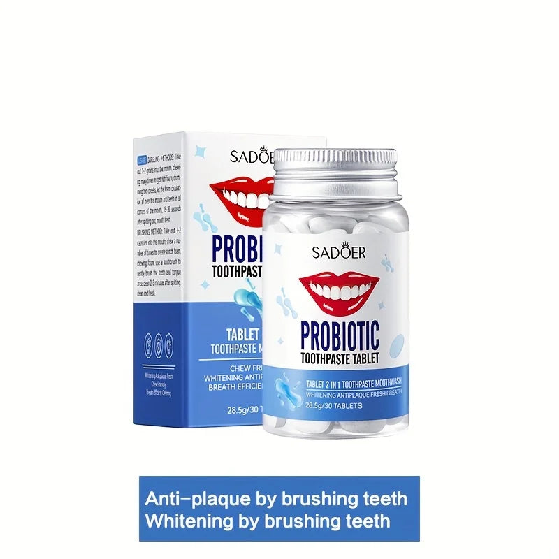 Probiotics Solid Toothpaste, Deeply Cleaning, Fresh Breath, Cleans Dirt, Suitable for Travel 28.5g(1.01oz)-1 Bottle Peaceful Pleasures Health and Wellness 1 Bottle