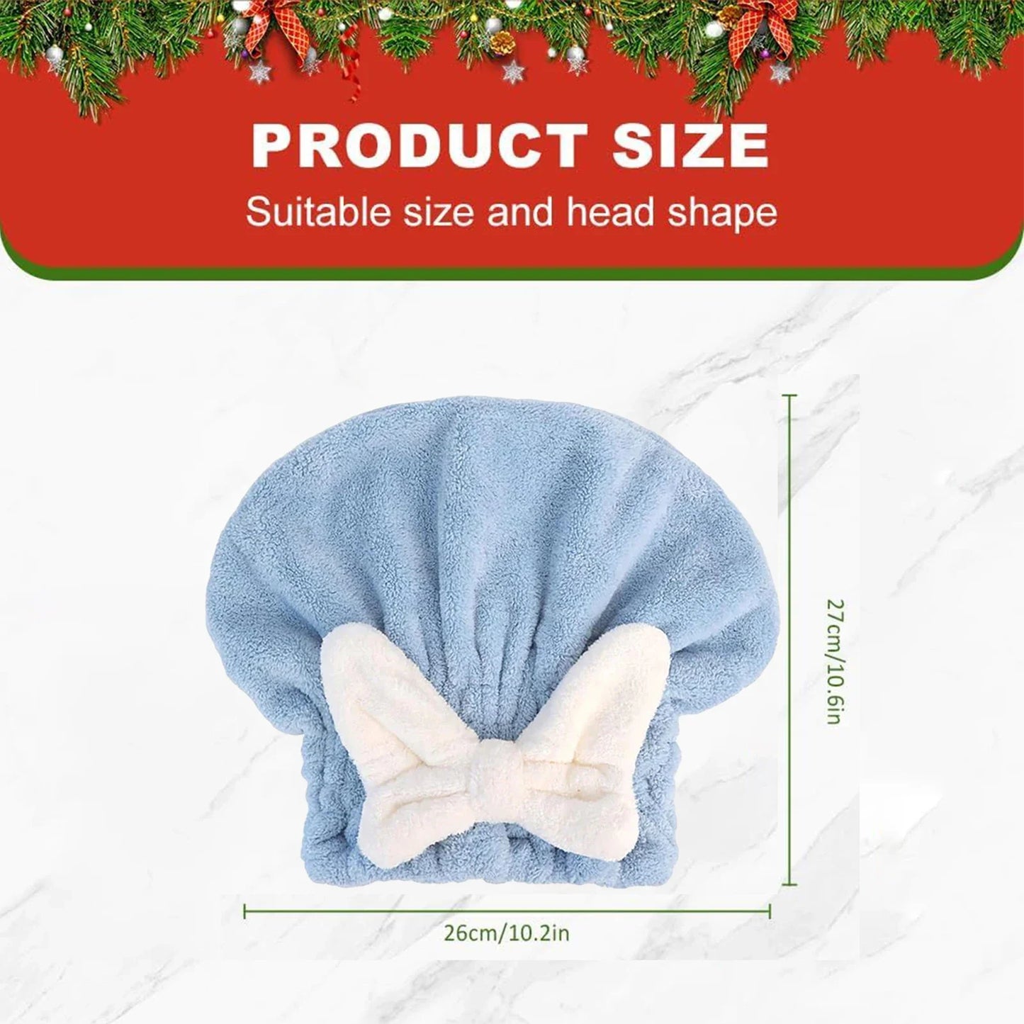 Microfiber Hair Towel Wrap with Bow-Knot | Turban for Curly Hair