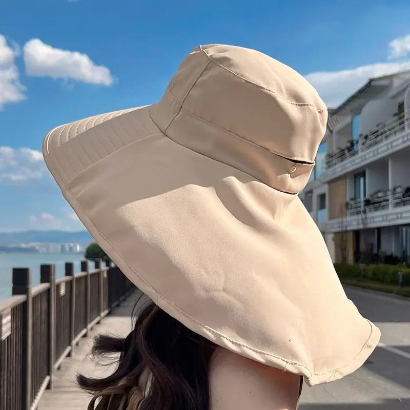 A Large Shawl Sun Hat Covering The Face Windproof and UV-resistant A Versatile Cycling Sun Hat A Fisherman's Hat for Women Peaceful Pleasures Health and Wellness