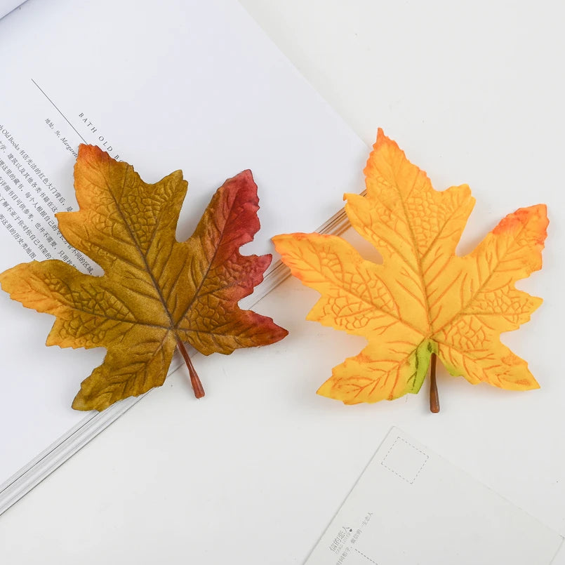 Artificial Silk Maple Leaves 10/20pcs – Autumn Wedding & Home Decor