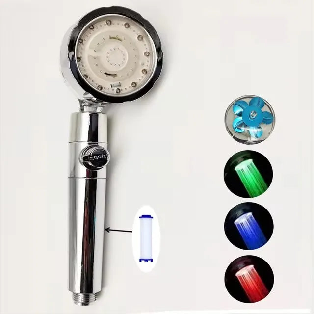 LED Color-Changing Anion Handheld Shower Head | Rainfall SPA