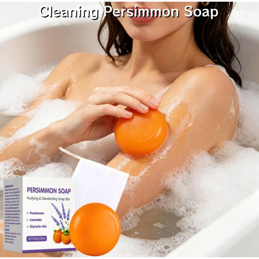Persimmon Lavender Soap Bar 100g Purifying Deodorizing Gentle Cleansing Bar Natural Ingredients For Skin Refreshing Daily Use Peaceful Pleasures Health and Wellness