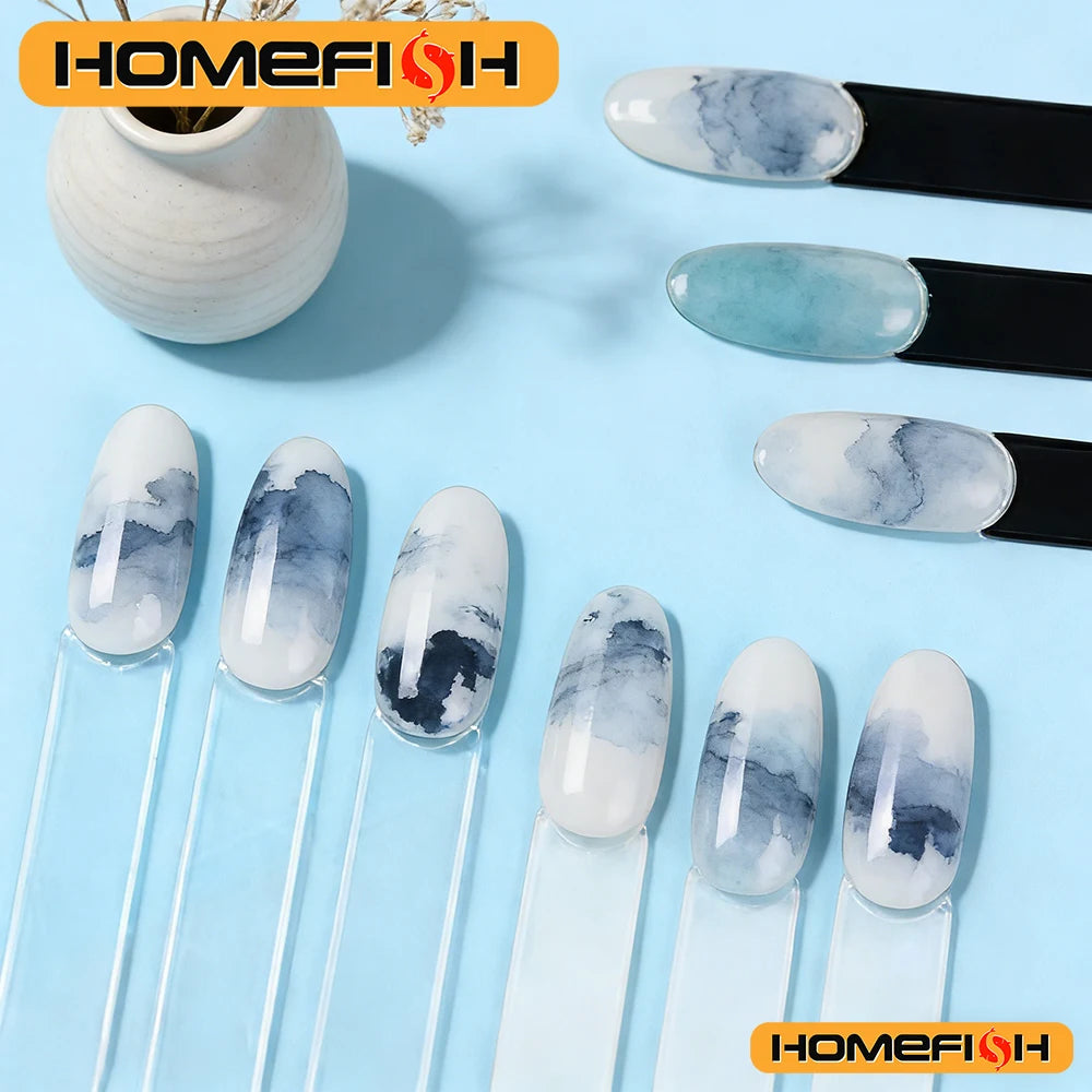 50pcs Oval Fan Nail Display Tips | UV Gel Polish Swatch Chart