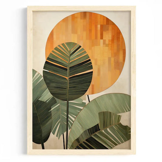 Tropical Boho Green Leaves Botanical Canvas Wall Art Print Botanical Canvas Print Peaceful Pleasures Health and Wellness ZLH8599 20x30cm Unframed