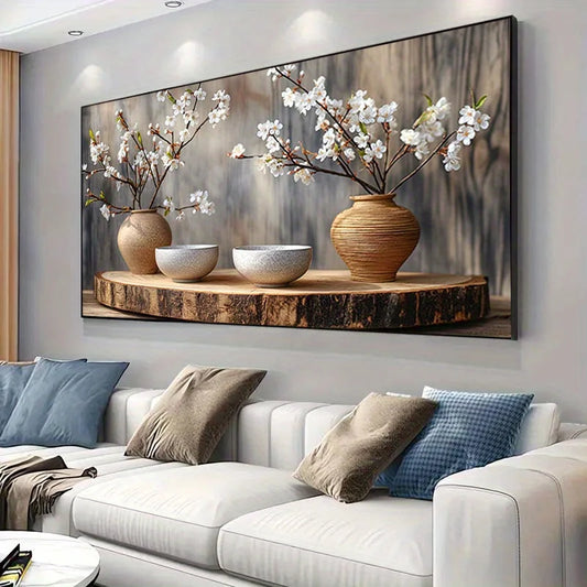 Modern Branches That Bloom in Spring Canvas Poster Art for Living Room & Bedroom Decoration, No Frame, Wall Art for Home Decor Peaceful Pleasures Health and Wellness ZLH4923 20x40cm No Frame