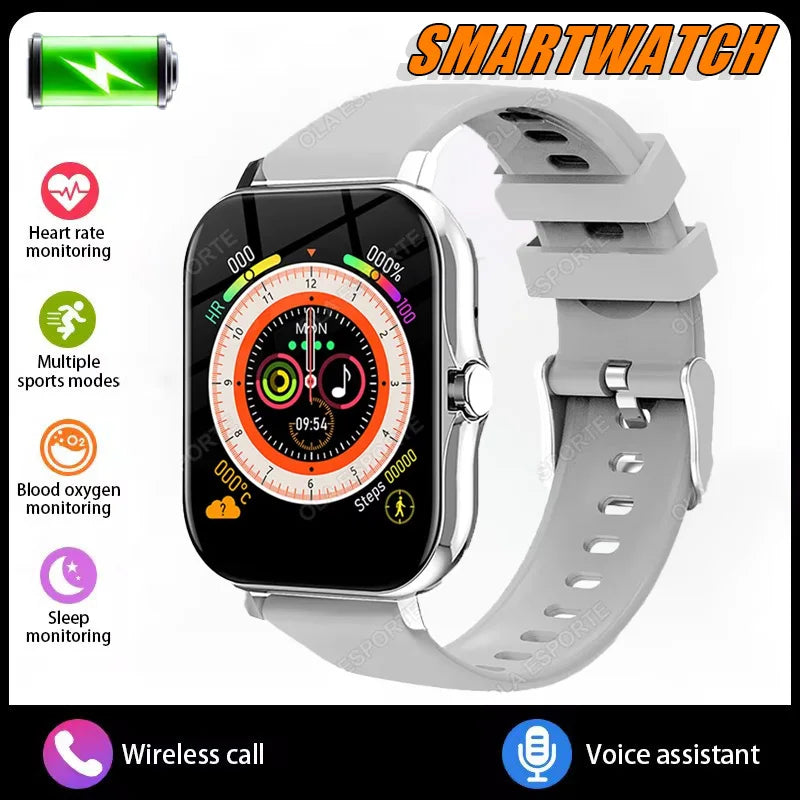 2026 New Smart Watch BT Call Message Notification Heart Rate Sleep Health Monitoring Outdoor Sports Fitness Tracking Smartwatch Peaceful Pleasures Health and Wellness White