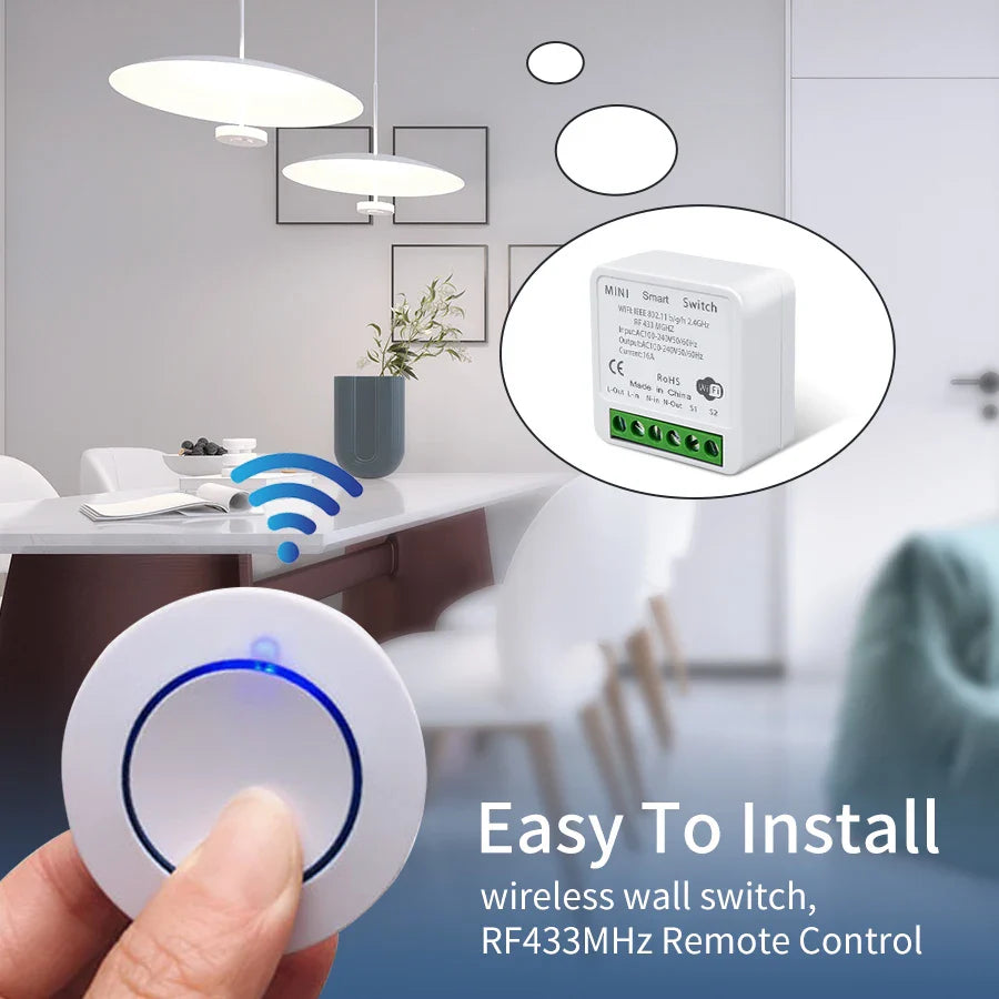 Tuya WiFi Smart Switch 16A 20A RF433MHz Relay Controller