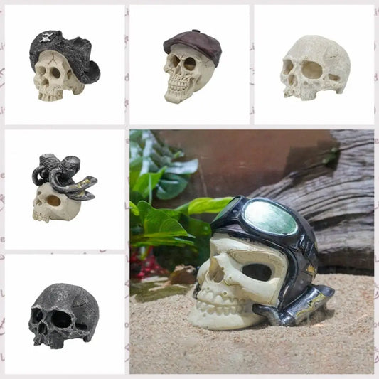 Funny Decorative Skull Head Ornament Simulation Resin Head Bone Model Realistic Skull Head Statue Landscape Peaceful Pleasures Health and Wellness